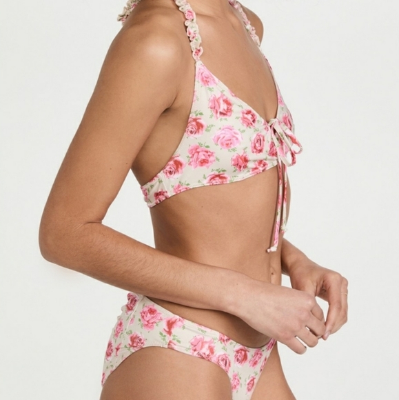Loveshackfancy Zanda Bikini Set Floral Cherry NEW - Picture 4 of 8